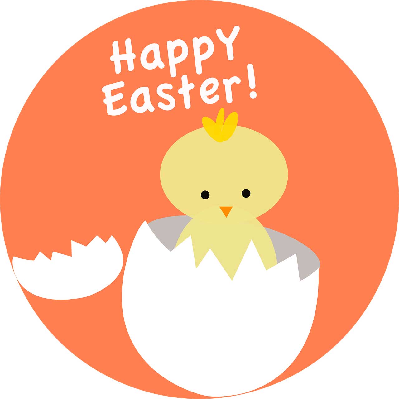 Happy Easter chick in a hatching egg