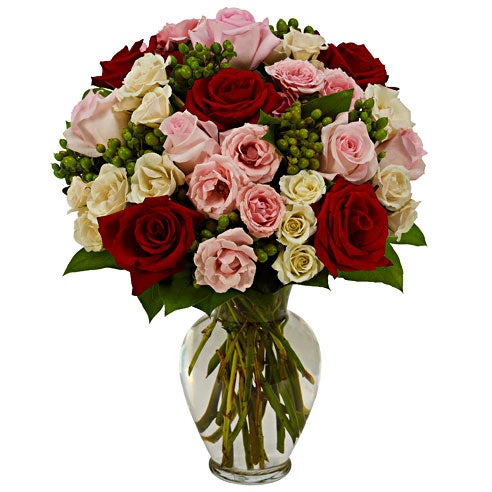 With Rosy Love Bouquet at Send Flowers