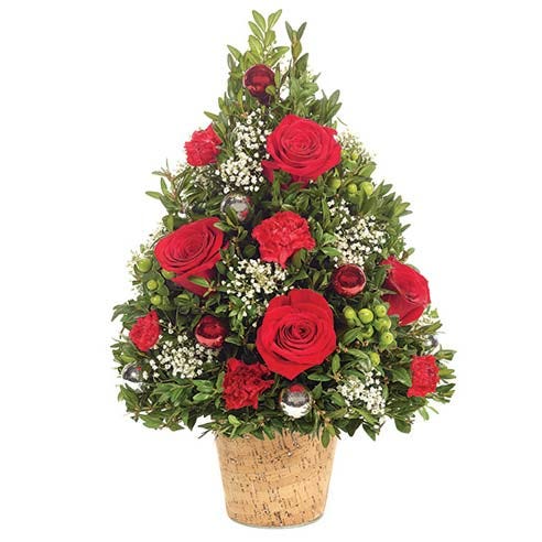 Merry Christmas Mini Rose Tree