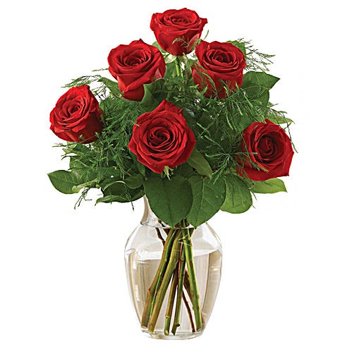 Premium Half Dozen Red Roses at Send Flowers