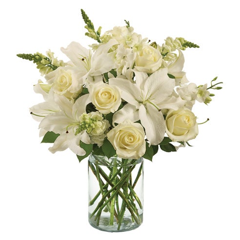 White Rose and Lily Arrangement at Send Flowers