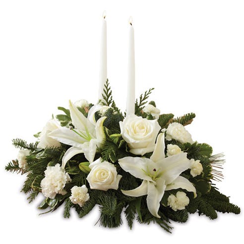 White Winter Wonderland Centerpiece at Send Flowers