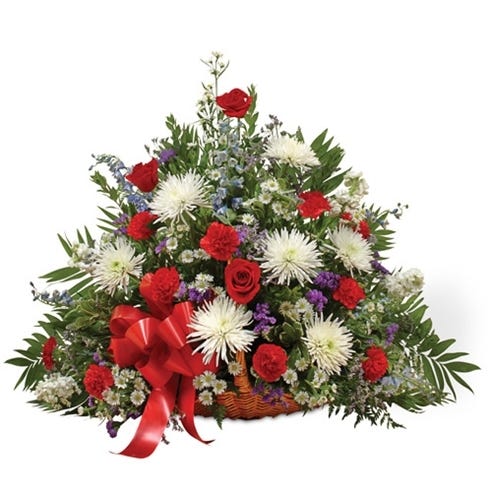 Red, White & Blue Mixed Fireside Basket at Send Flowers