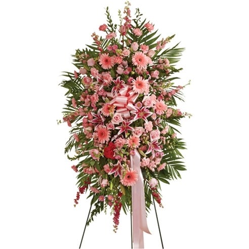 Pink Sympathy Standing Spray at Send Flowers