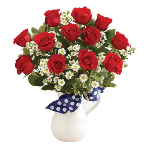 Red, White and Blue Floral Bouquet at Send Flowers