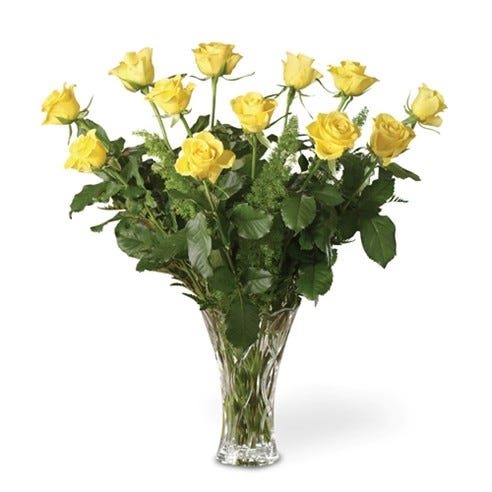 Enchanting Yellow Dozen Roses at Send Flowers