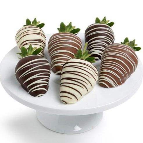 6 Pieces Chocolate Covered Strawberry Pieces Dipped Gourmet Chocolates