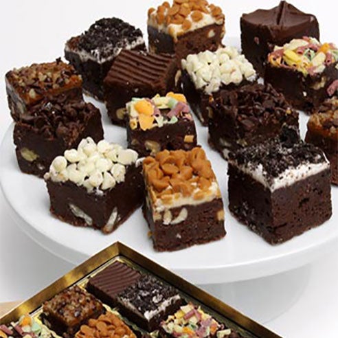 assorted brownies on a platter