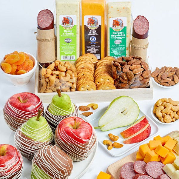 Premium Fruit, Cheese, Sausage, Crackers & Nuts Tray
