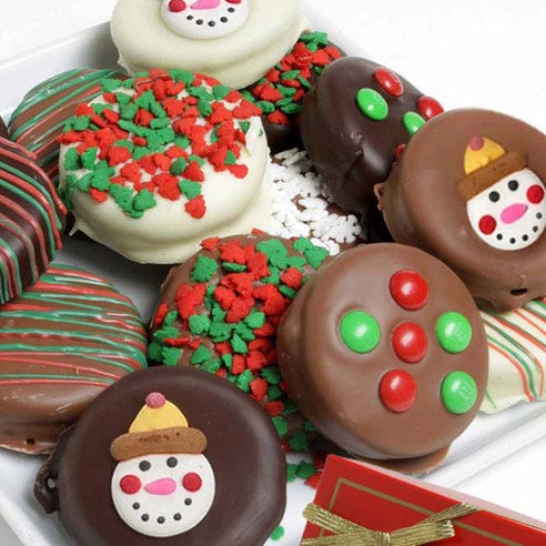 Christmas chocolate covered cookie delivery