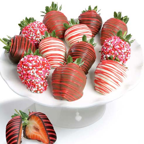 chocolate strawberries covered dozen valentine flowers