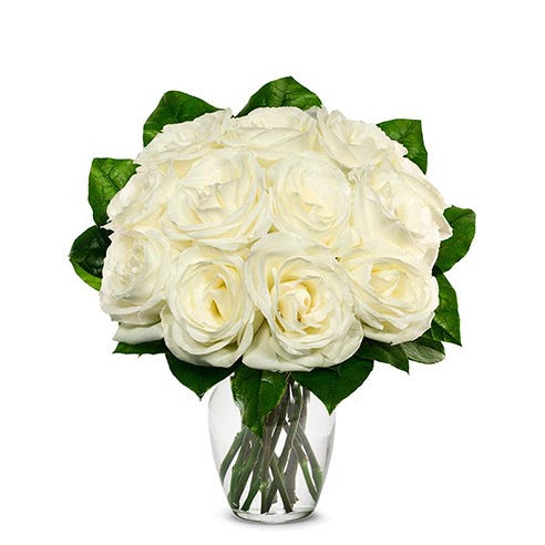 One Dozen White Roses