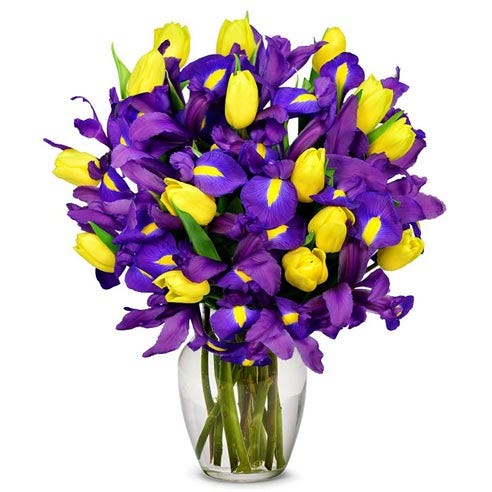 Iris And Tulip Bouquet - Deluxe
