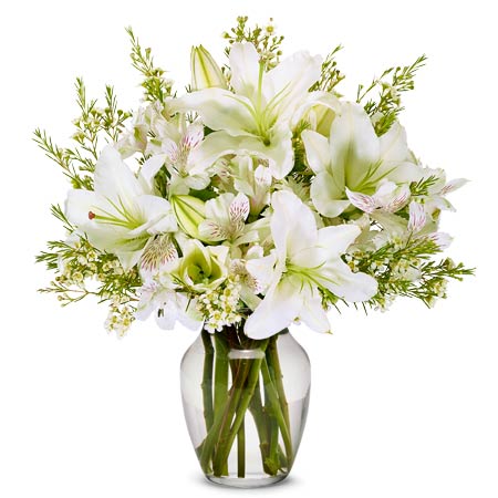 Lovely White Lily Arrangement at Send Flowers