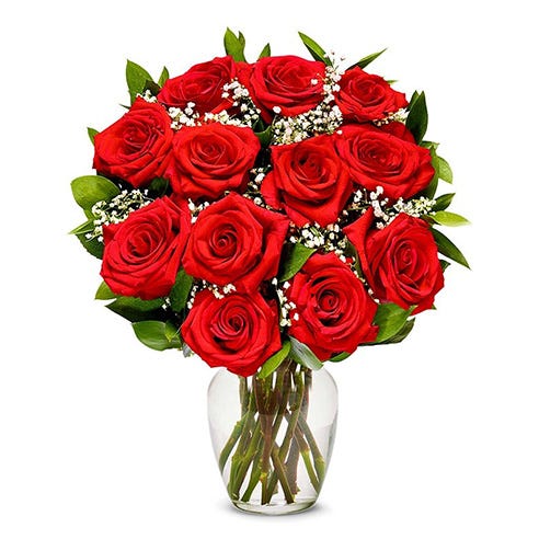 One Dozen Long Stemmed Red Roses
