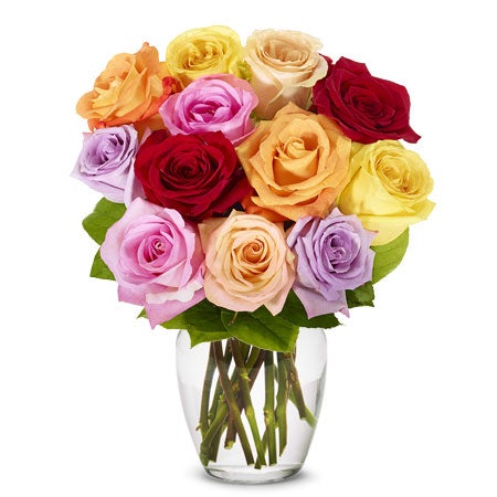 Rainbow roses bouquet