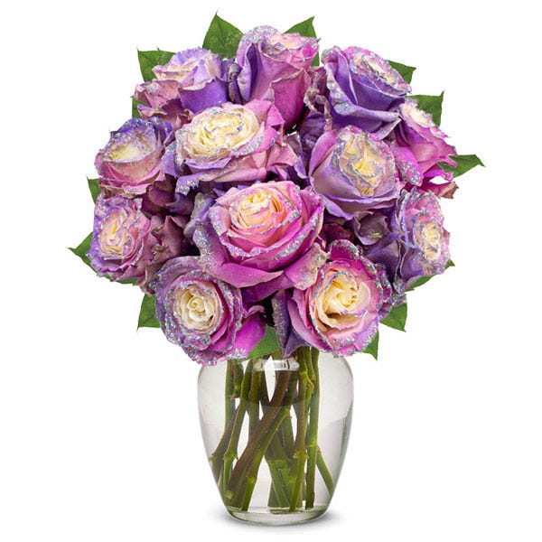 Pink and Purple Glitter Roses