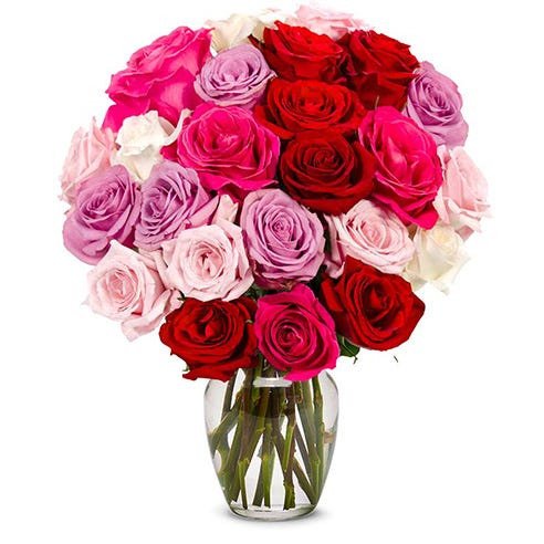 Two Dozen Assorted Sweetheart Roses