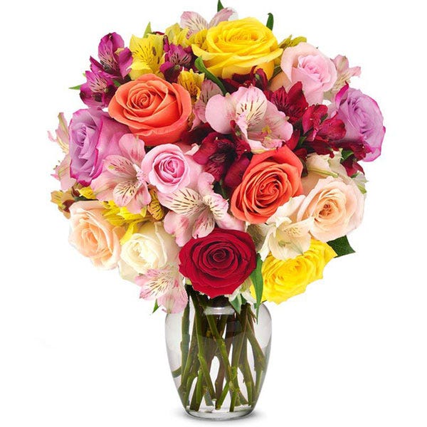 Bright & Brilliant Rose Bouquet - Deluxe