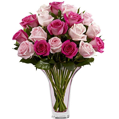 Valentine's Day bouquet delivery of long stem pink roses