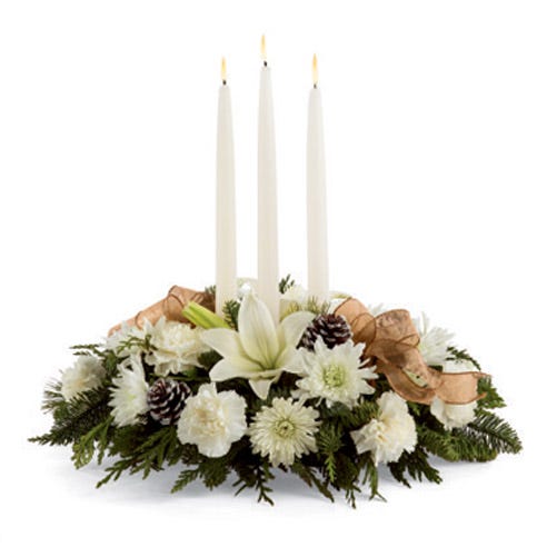 The FTD® Glowing Elegance™ Centerpiece at Send Flowers