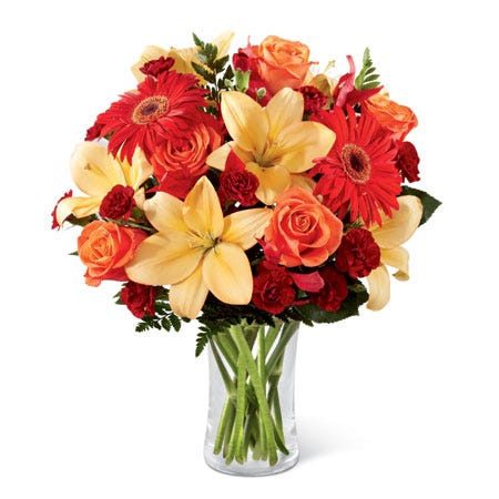 Peach lily bouquet