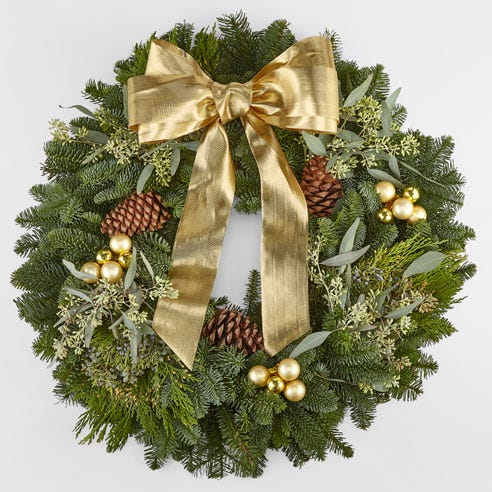 Peace & Joy Fresh Christmas Wreath