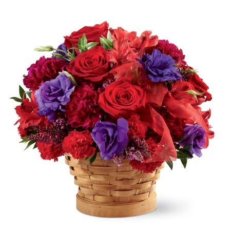 Red roses and red lilies, cheap mothers day flowers free delivery