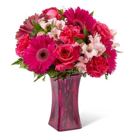 Hot pink gerbera daisy flower bouquet