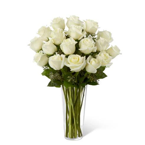 White long stem rose bouquet