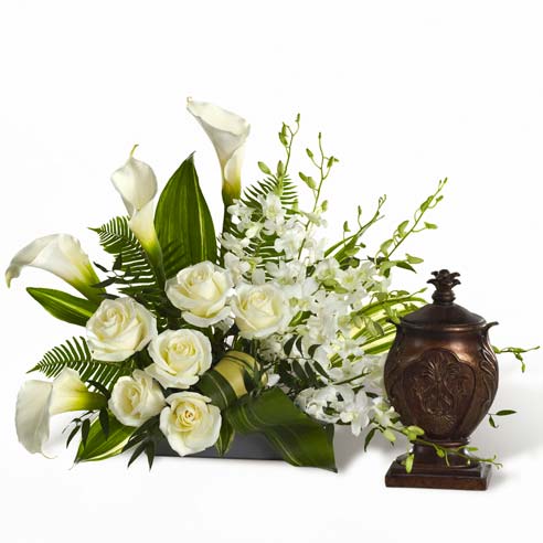 Calla Lilies And Urn Arrangement At Send Flowers