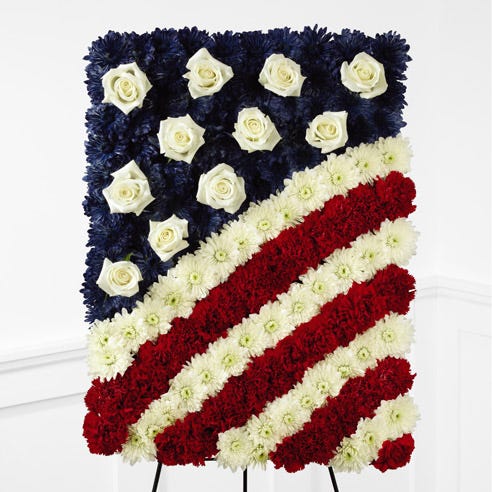 American flag flower standing spray delivery from send flowers for same day delivery