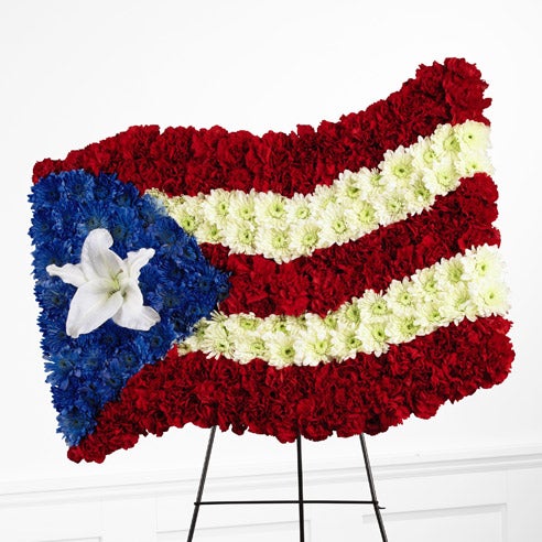 flag puerto rican spray flowers military standing funeral flower masonic delivery floral patriotic sympathy ftd bouquet same send