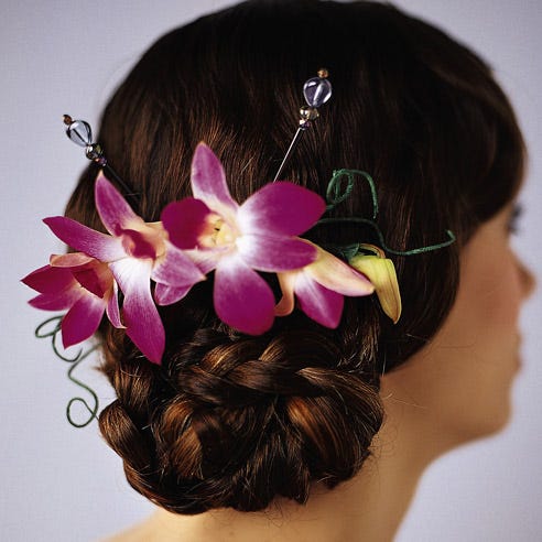 Purple orchid headpiece, purple orchid flower, orchid hair accessory at sendflowers