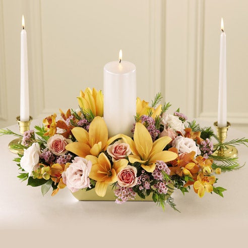 Unity Flower Candle Centerpiece at Send Flowers