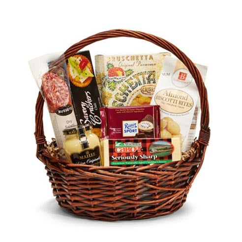 Meat and cheese gift basket delivery online from sendflowers com