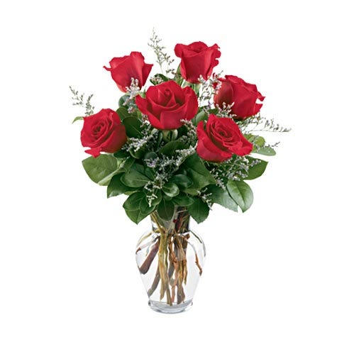 1/2 Dozen Red Roses at Send Flowers