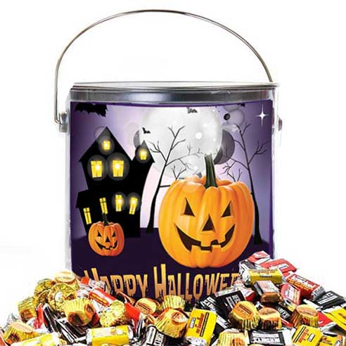 Happy Halloween candy bucket gift basket