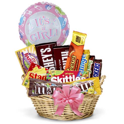 New baby girl gift basket and deliverable gifts for mom today