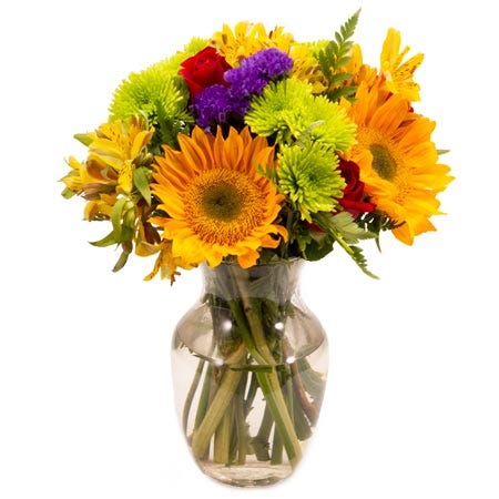 Mixed sunflower arrangement