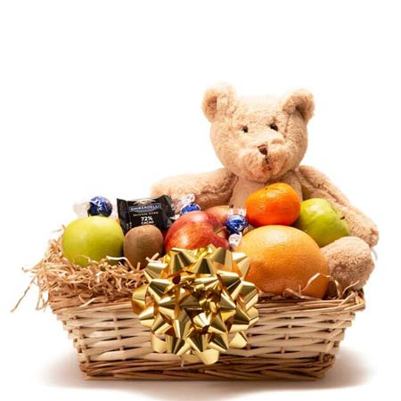 Thanksgiving gift basket delivery and fall fruit gift basket with bear