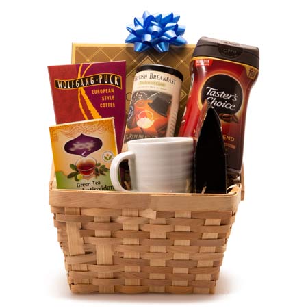 Coffee tea gift basket for her and gifts for the professional woman