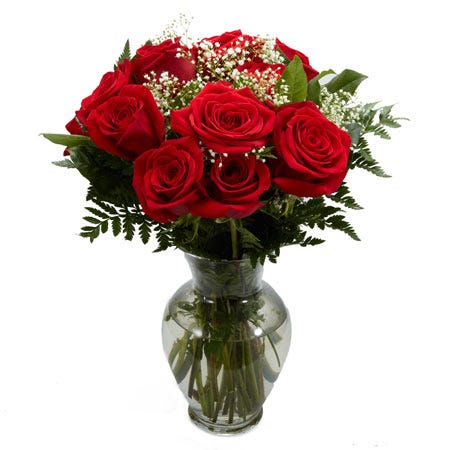 10 Red Roses Bouquet At Send Flowers