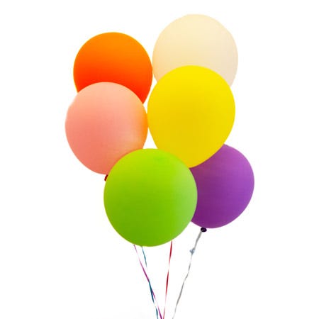 Mixed latex balloons bouquet with colored floating balloons at Send Flowers