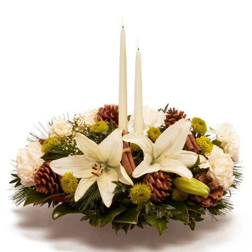 Rustic White Flower Centerpiece At Send Flowers