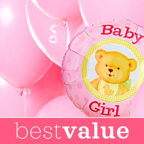 Best value florist designer newborn new baby girl pink balloon bouquet