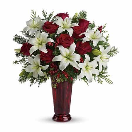 White lily bouquet with white flowers and cheap flowers from send flowers com