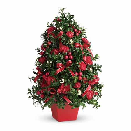 Christmas tree bouquet and holiday flowers from send flowers with same day flower delivery