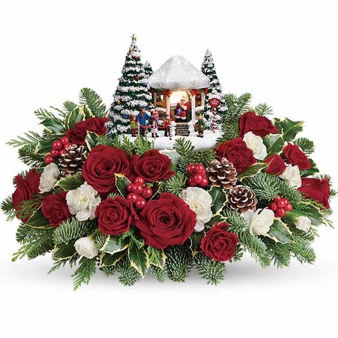 Thomas Kinkade Santa Collectible Arrangement