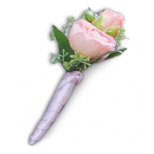 Pale pink single rose boutonniere, flowers for jackets and tuxedo flowers